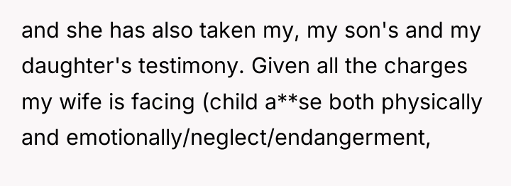 and she has also taken my, my son's and my...