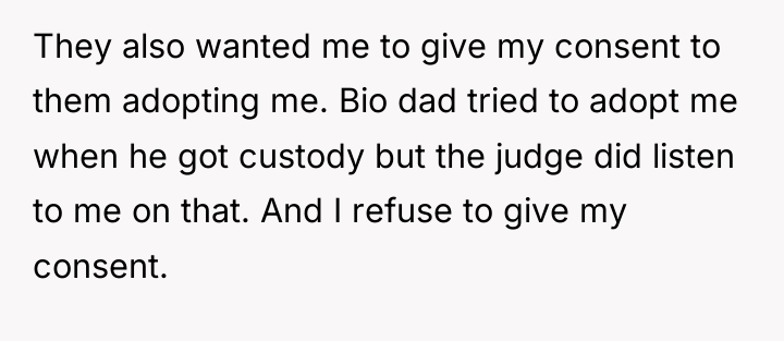 They also wanted me to give my consent to them...
