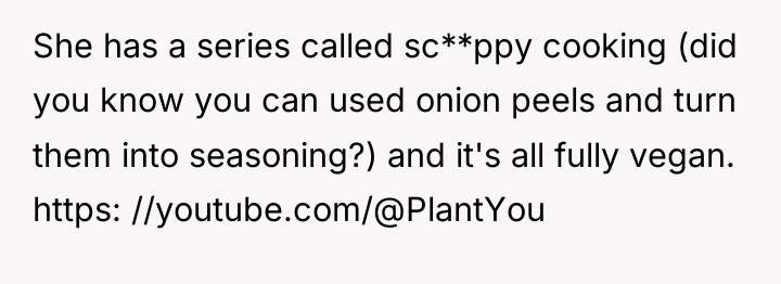 She has a series called sc**ppy cooking (did you know...