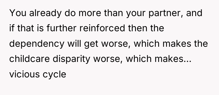 You already do more than your partner, and if that...
