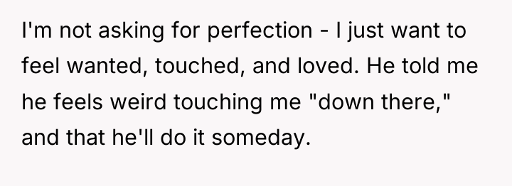 I'm not asking for perfection - I just want to...