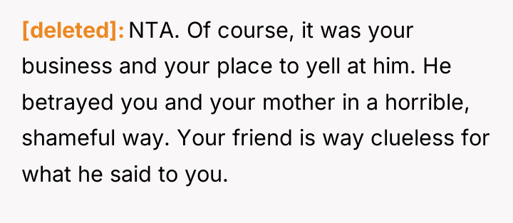 [deleted] NTA. Of course, it was your business and your...
