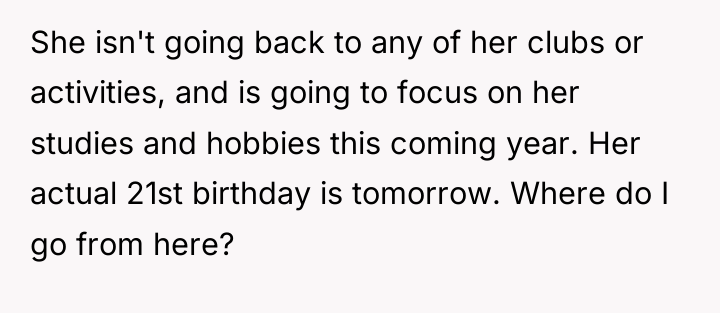 She isn't going back to any of her clubs or...