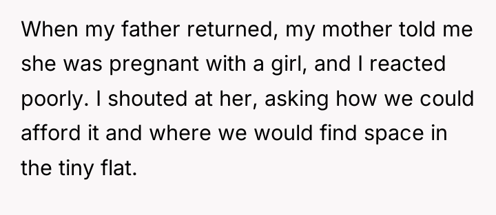 When my father returned, my mother told me she was...