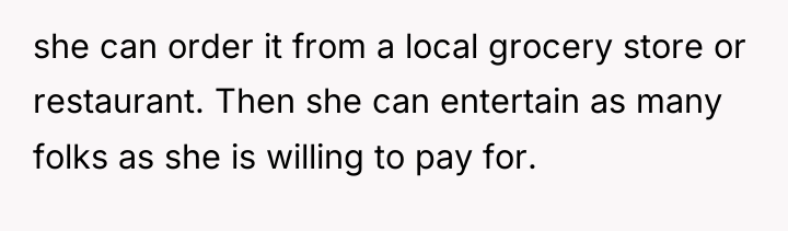 she can order it from a local grocery store or...