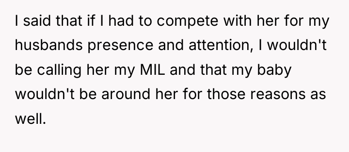 I said that if I had to compete with her...