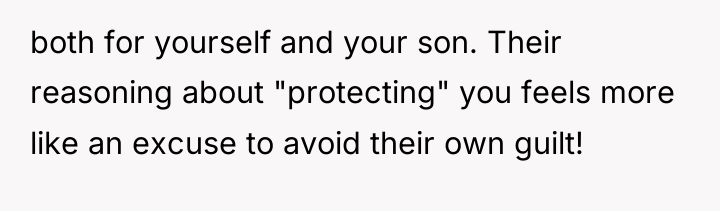 both for yourself and your son. Their reasoning about "protecting"...