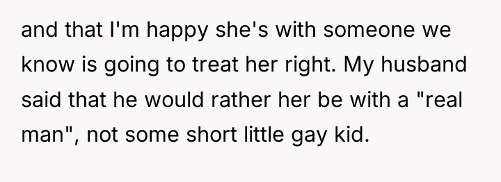 and that I'm happy she's with someone we know is...