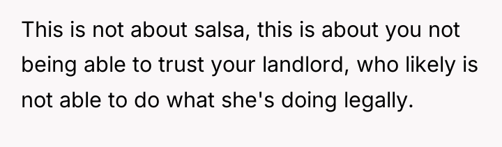 This is not about salsa, this is about you not...