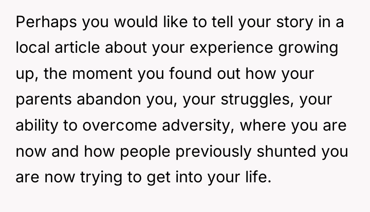 Perhaps you would like to tell your story in a...