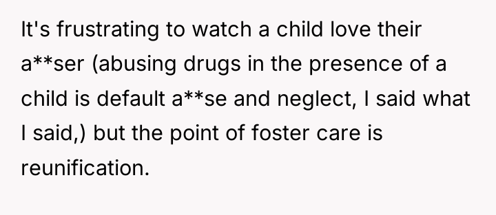 It's frustrating to watch a child love their a**ser (abusing...