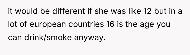 it would be different if she was like 12 but...