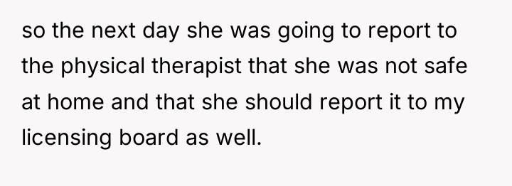 so the next day she was going to report to...