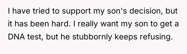 I have tried to support my son's decision, but it...