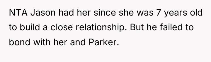 NTA Jason had her since she was 7 years old...