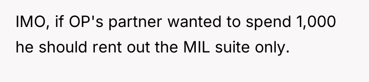IMO, if OP's partner wanted to spend 1,000 he should...