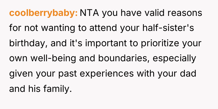 coolberrybaby NTA you have valid reasons for not wanting to...