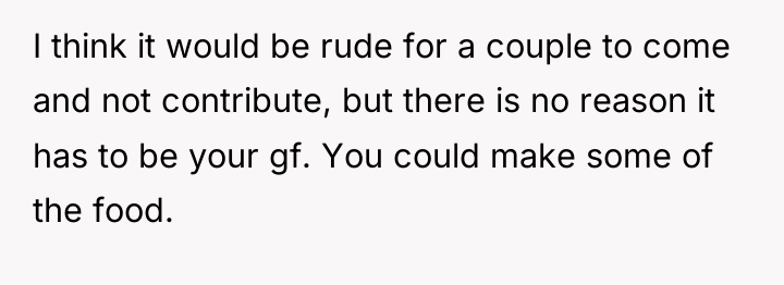 I think it would be rude for a couple to...