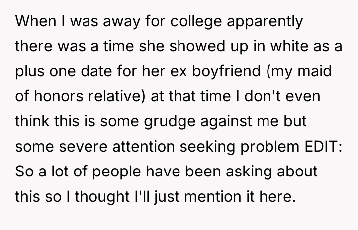 When I was away for college apparently there was a...