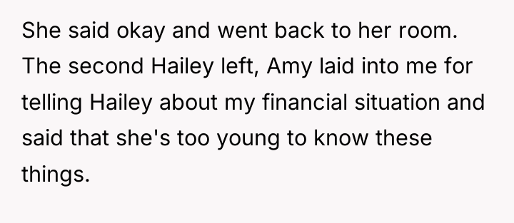 She said okay and went back to her room. The...