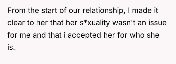 From the start of our relationship, I made it clear...