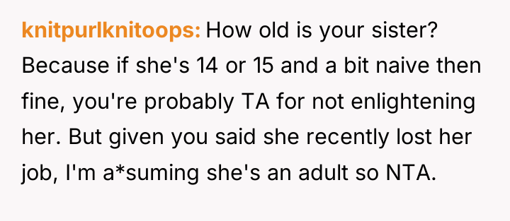 knitpurlknitoops How old is your sister? Because if she's 14...