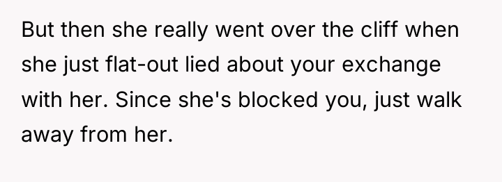 But then she really went over the cliff when she...