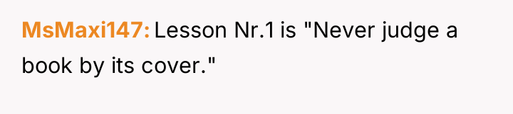 MsMaxi147 Lesson Nr.1 is "Never judge a book by its...