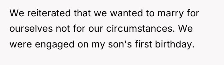 We reiterated that we wanted to marry for ourselves not...