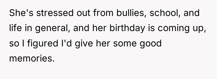 She's stressed out from bullies, school, and life in general,...