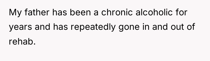 My father has been a chronic alcoholic for years and...
