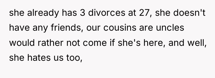 she already has 3 divorces at 27, she doesn't have...