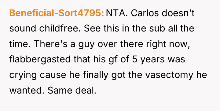 Beneficial-Sort4795 NTA. Carlos doesn't sound childfree. See this in the...