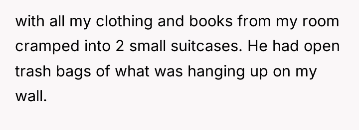 with all my clothing and books from my room cramped...