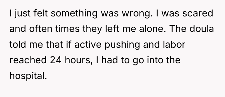 I just felt something was wrong. I was scared and...