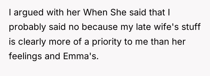 I argued with her When She said that I probably...
