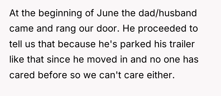 At the beginning of June the dad/husband came and rang...