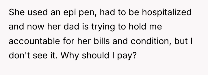 She used an epi pen, had to be hospitalized and...