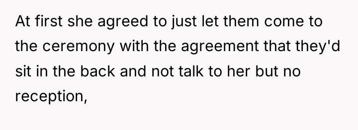 At first she agreed to just let them come to...