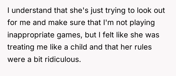 I understand that she's just trying to look out for...