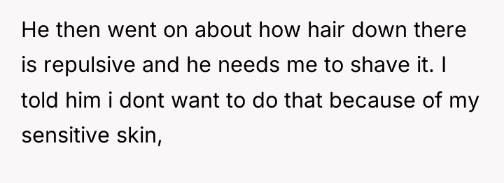 He then went on about how hair down there is...
