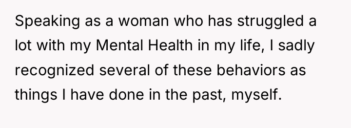 Speaking as a woman who has struggled a lot with...