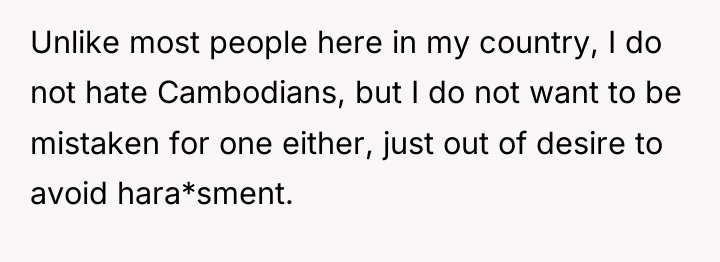 Unlike most people here in my country, I do not...