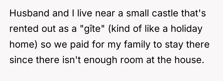 Husband and I live near a small castle that's rented...