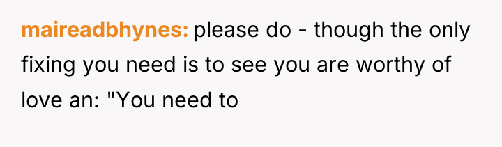 maireadbhynes please do - though the only fixing you need...