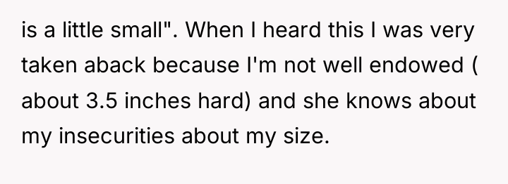 is a little small". When I heard this I was...