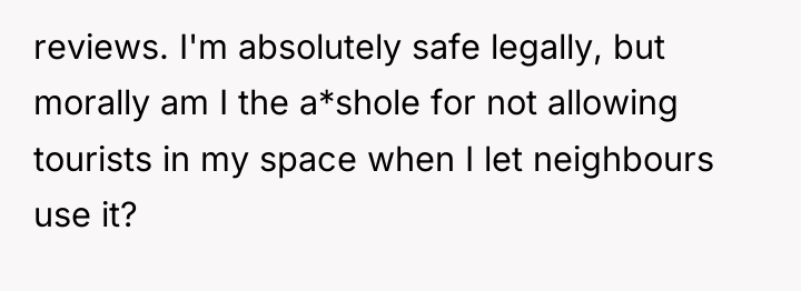 reviews. I'm absolutely safe legally, but morally am I the...
