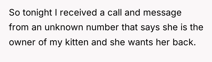 So tonight I received a call and message from an...