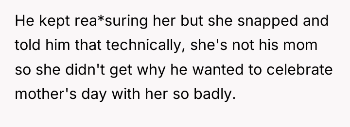 He kept rea*suring her but she snapped and told him...