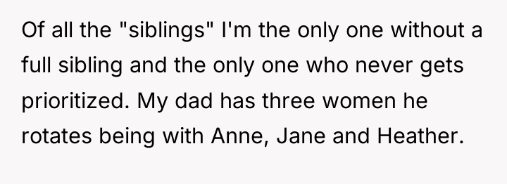 Of all the "siblings" I'm the only one without a...